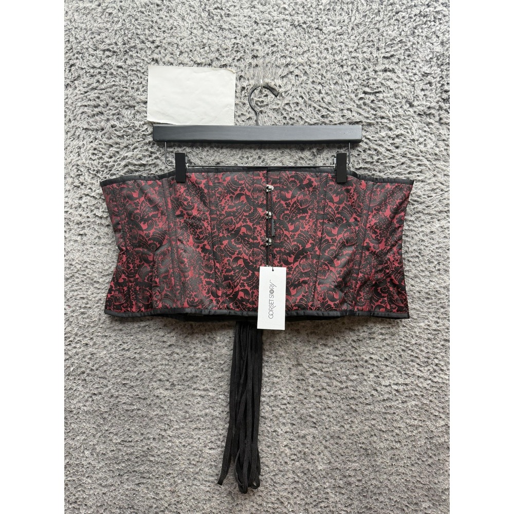 NWT Corset Story Red Brocade Underbust Corset With Hip Gores Womens Size 42"